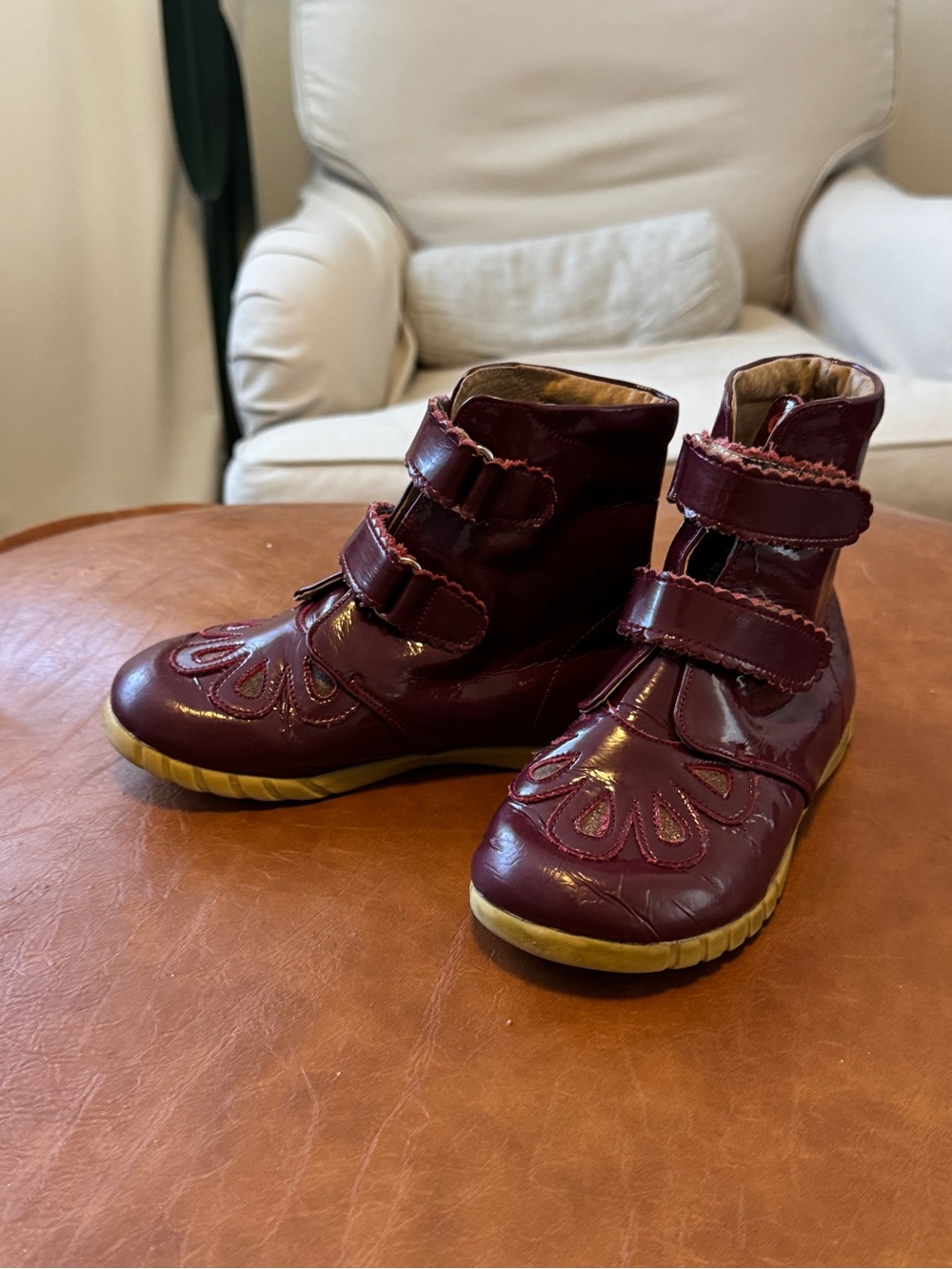 Livie and Luca patent leather burgundy boots size 11